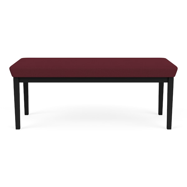 Lesro Lenox Steel 2 Seat Bench, Wine/Mulberry (Red) Seat, Wine/Mulberry Back, 45 W 21 L 18.5 H LS2001 - main